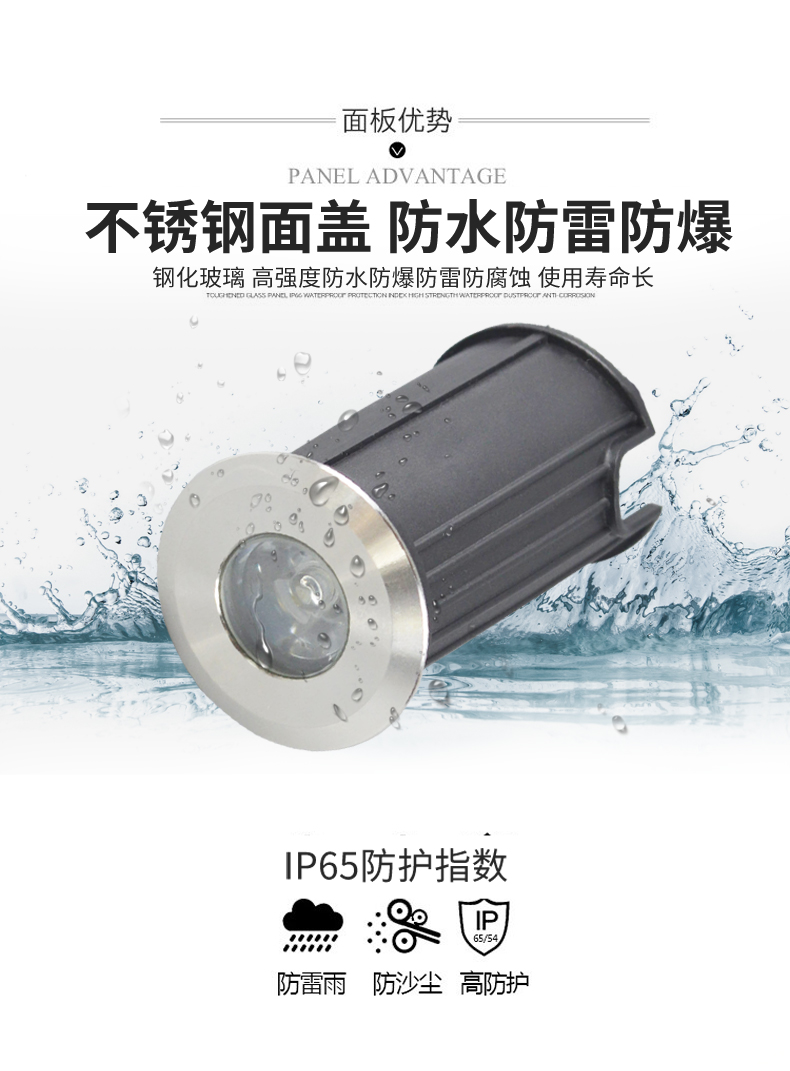 工廠直銷 防水led地埋燈 不銹鋼水下埋地?zé)?廣場(chǎng)景觀地埋燈1W(圖3)