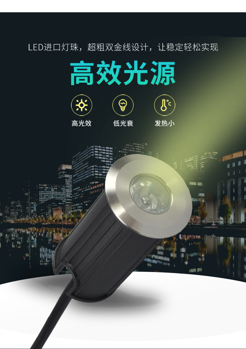 工廠直銷 防水led地埋燈 不銹鋼水下埋地?zé)?廣場(chǎng)景觀地埋燈1W(圖4)